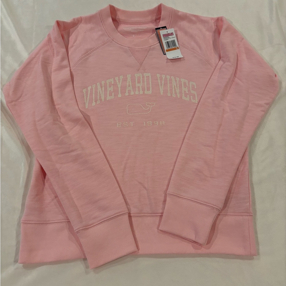 Vineyard Vines Women's Light Pink Crew Neck Sweatshirt